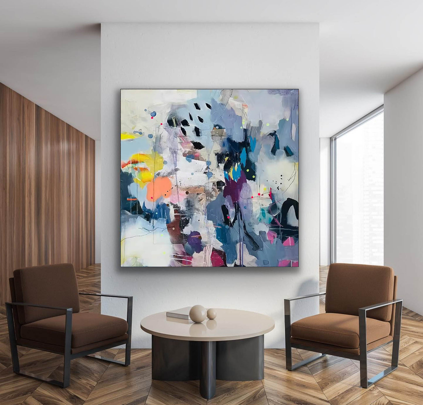 Vibrant Abstract Oil Painting for Modern Home Decor and Art Lovers