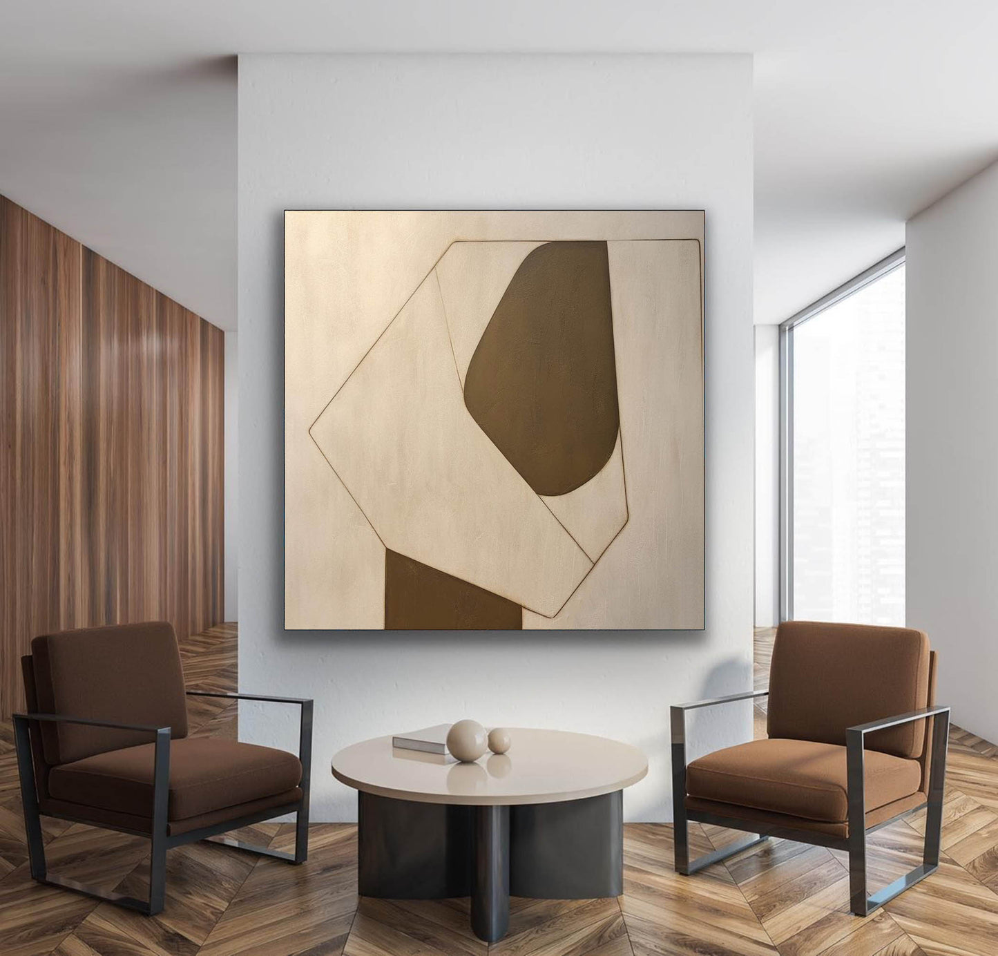 Abstract Minimalist Oil Painting for Modern Home Décor