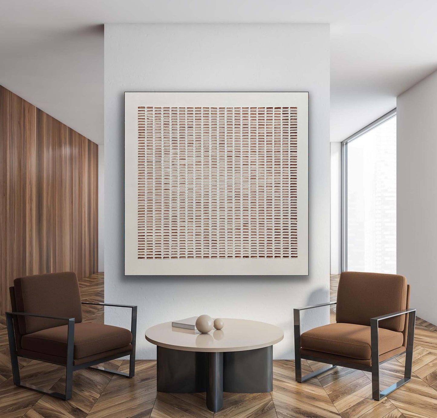 Elegant Wabi-Sabi Oil Painting for Modern Minimalist Home Decor