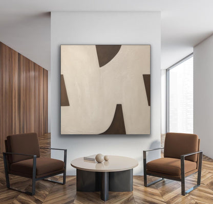 Sleek Contemporary Minimalist Oil Painting for Modern Home Decor