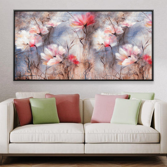 Vibrant Floral Garden Oil Painting for Elegant Home Decor