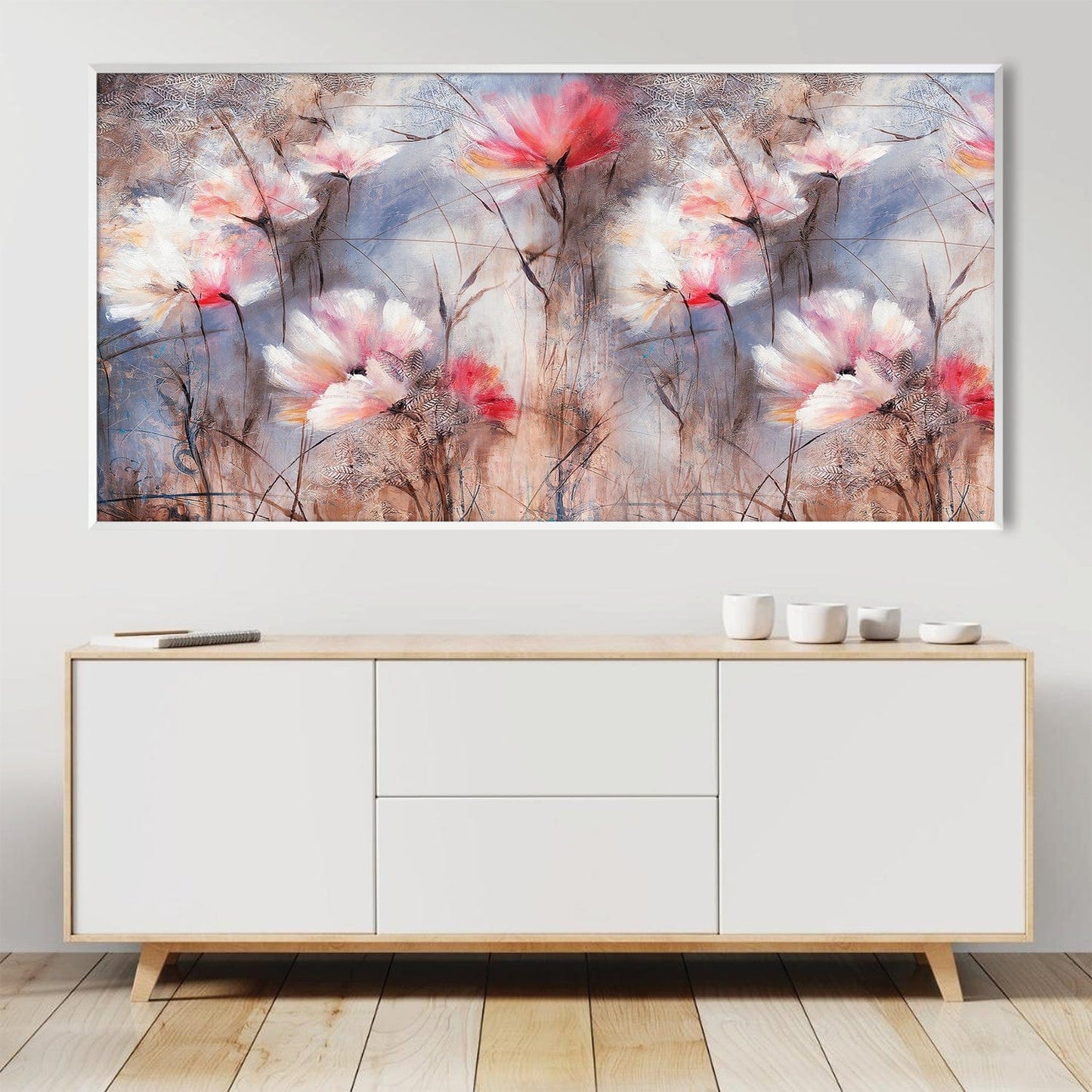 Vibrant Floral Garden Oil Painting for Elegant Home Decor