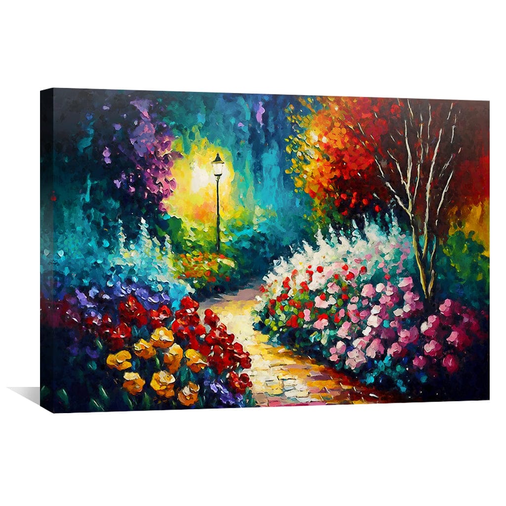 Vibrant Flower Pathway Oil Painting for Brightening Your Home Decor
