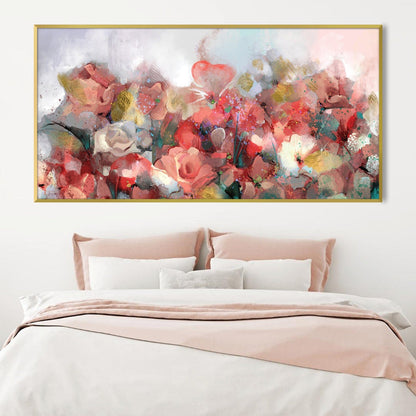 Vibrant Floral Garden Oil Painting for Elegant Home Decor