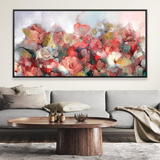 Vibrant Floral Garden Oil Painting for Elegant Home Decor