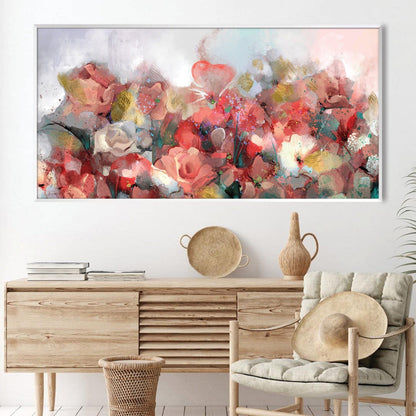 Vibrant Floral Garden Oil Painting for Elegant Home Decor