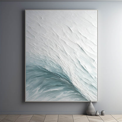 Serene Ocean Wave Texture Oil Painting for Elegant Home Decor
