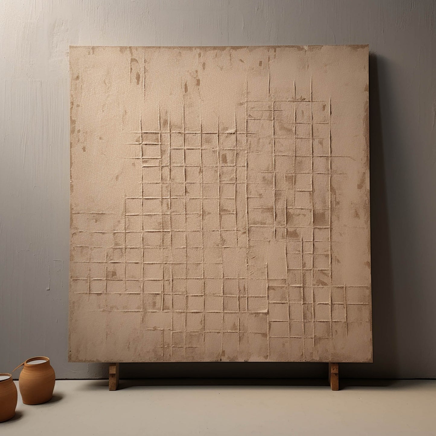 Elegant Wabi-Sabi Oil Painting for Minimalist Home Decor and Art Lovers