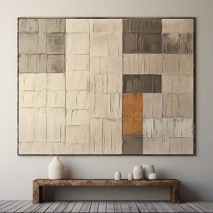 Abstract Neutral Tones Oil Painting for Modern Home Decor