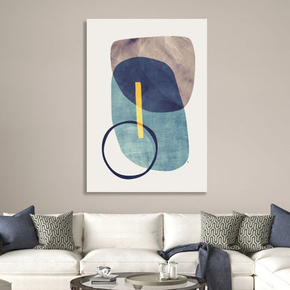 Abstract Geometric Shapes in Blue, Green, and Gray for Modern Home Decor