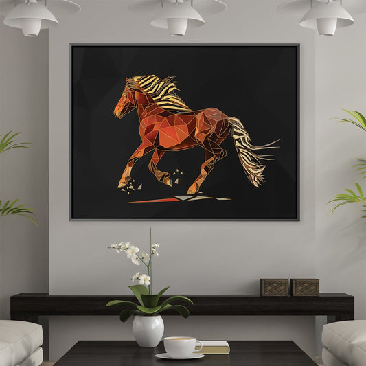 Dynamic Geometric Horse Canvas Art for Modern Home Decor