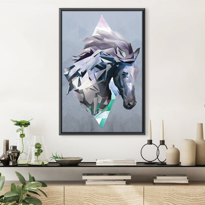 Abstract Geometric Horse Oil Painting for Modern Home Decor