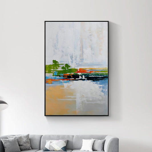 Vibrant Landscape Abstract Oil Painting for Modern Home Decor