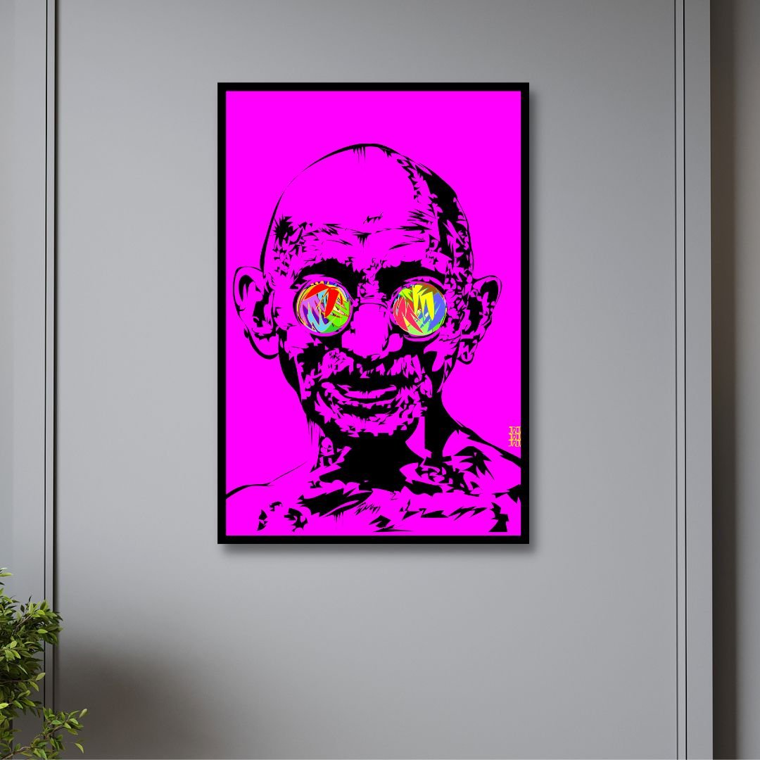 Vibrant Gandhi Pop Art Painting for Modern Wall Décor