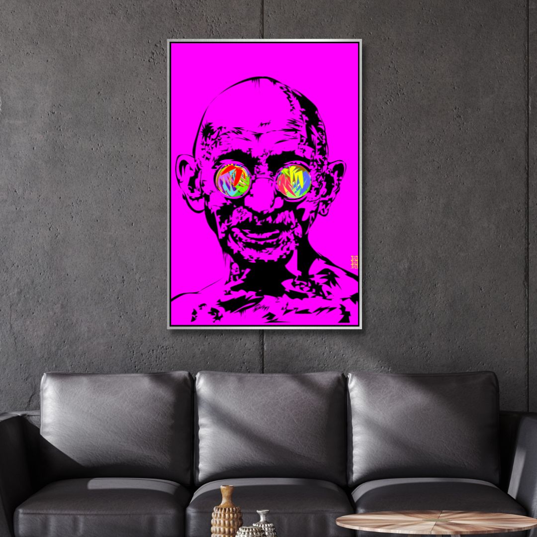 Vibrant Gandhi Pop Art Painting for Modern Wall Décor