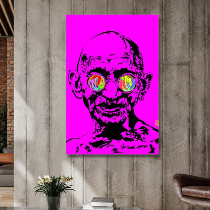 Vibrant Gandhi Pop Art Painting for Modern Wall Décor