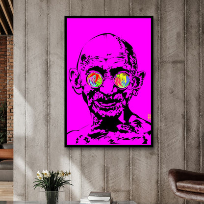 Vibrant Gandhi Pop Art Painting for Modern Wall Décor