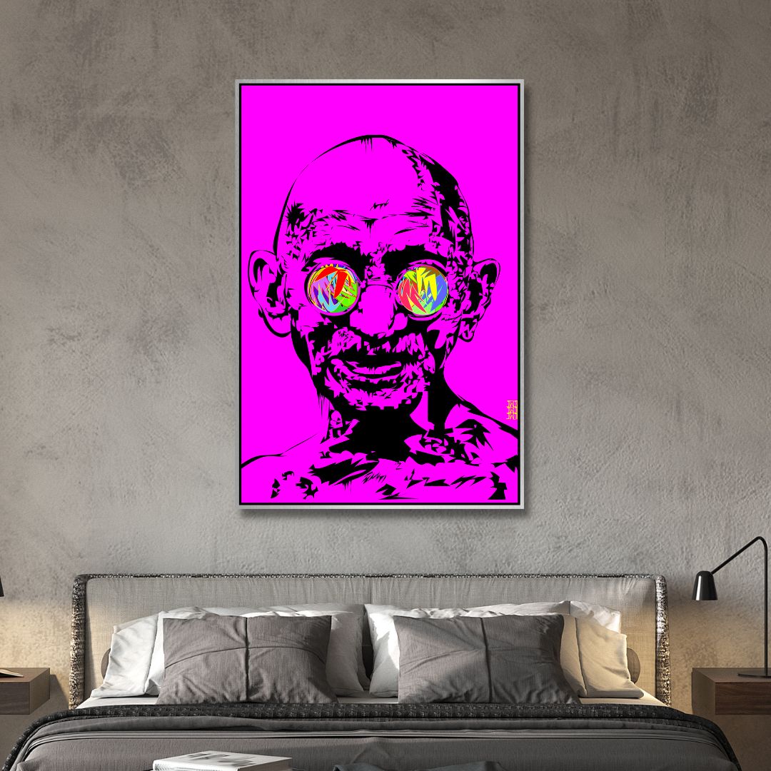 Vibrant Gandhi Pop Art Painting for Modern Wall Décor