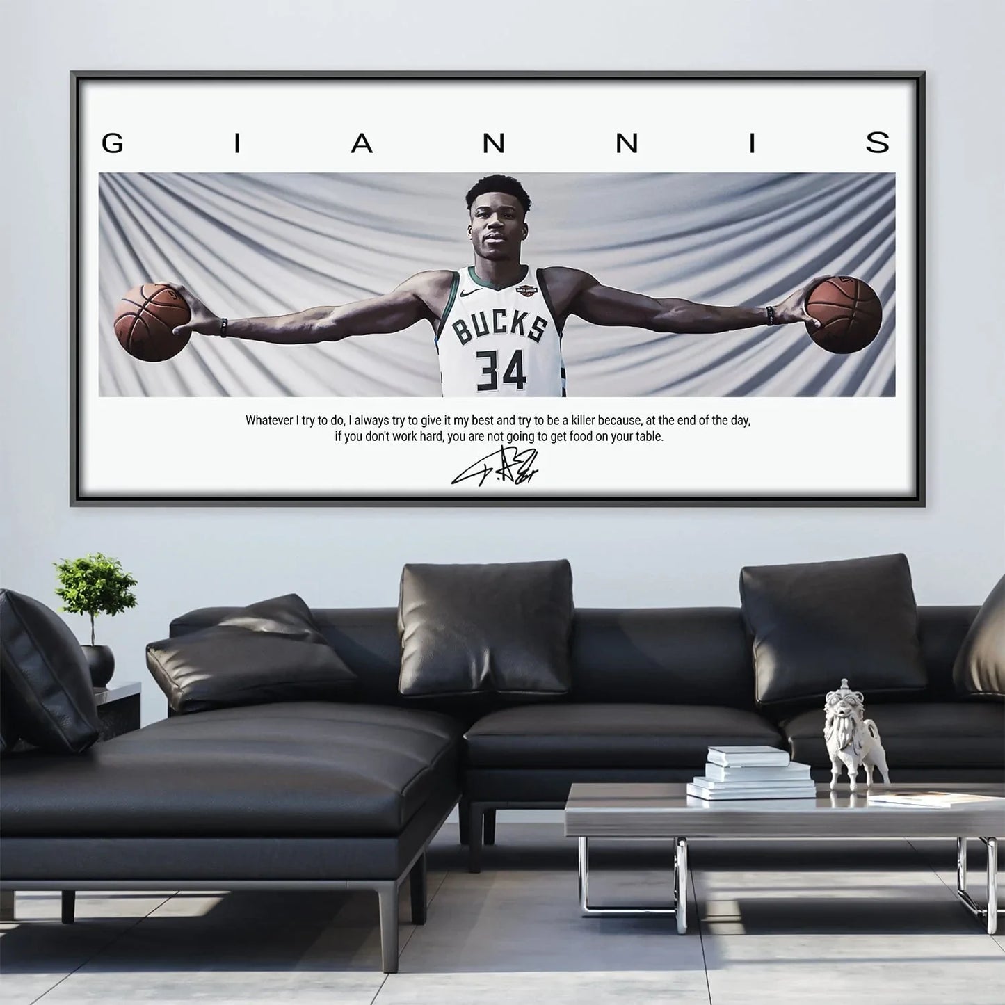 Majestic Giannis Antetokounmpo Watercolor Wing Span Canvas Art
