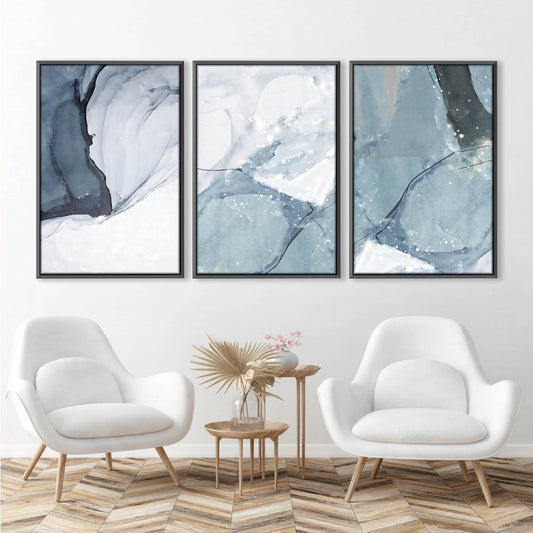 Serene Glacier Landscape Oil Painting for Modern Home Decor