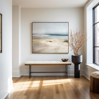 Serene Coastal Landscape Oil Painting for Modern Home Decor