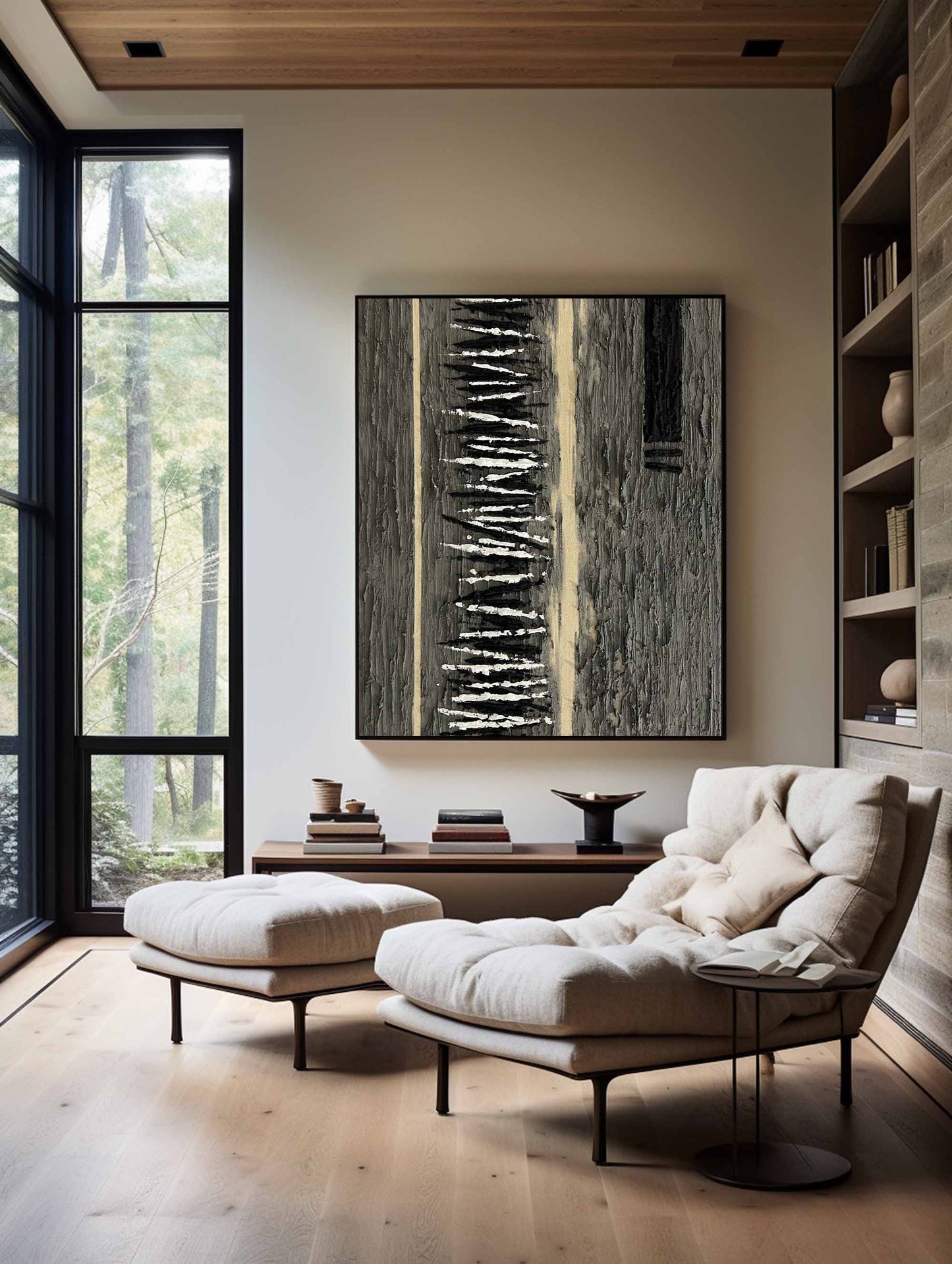 Abstract Minimalist Oil Painting for Modern Home Decor