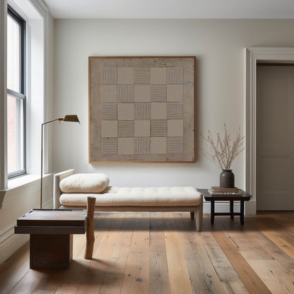 Elegant Wabi-Sabi Minimalist Oil Painting for Modern Home Decor