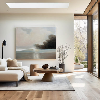 Serene Coastal Landscape Oil Painting for Home Décor and Art Collectors