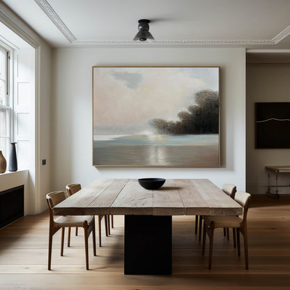 Serene Coastal Landscape Oil Painting for Home Décor and Art Collectors