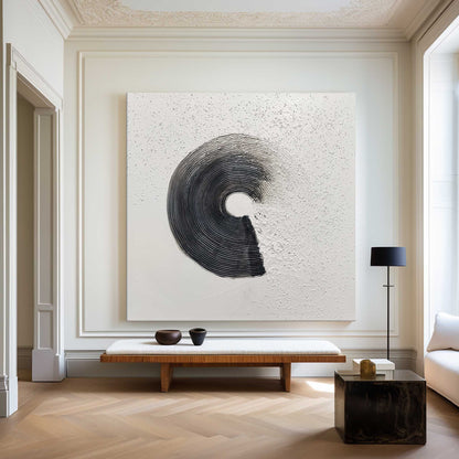 Contemporary Monochrome Abstract Oil Painting for Modern Home Decor