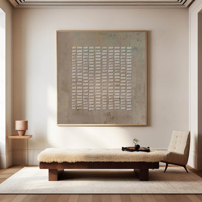 Wabi-Sabi Minimalist Oil Painting for Serene Home Decor