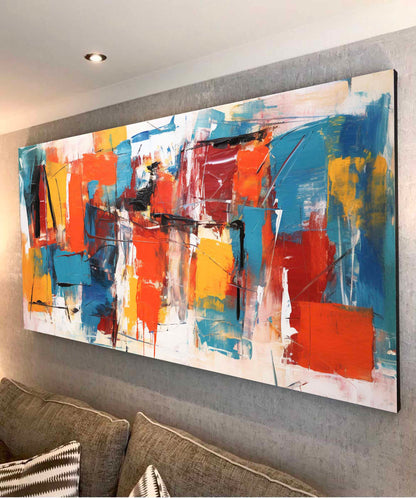 Vibrant Abstract Oil Painting for Modern Home Decor and Artistic Expression