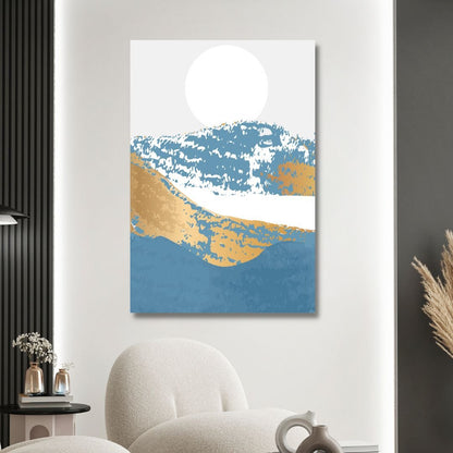 Abstract Gold Mountain Landscape Canvas Art for Modern Home Decor