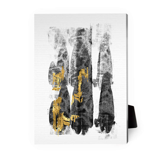 Abstract Black and Gold Oil Painting for Modern Home Decor