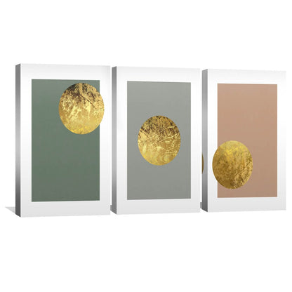 Serene Golden Moon Abstract Oil Painting for Modern Home Decor