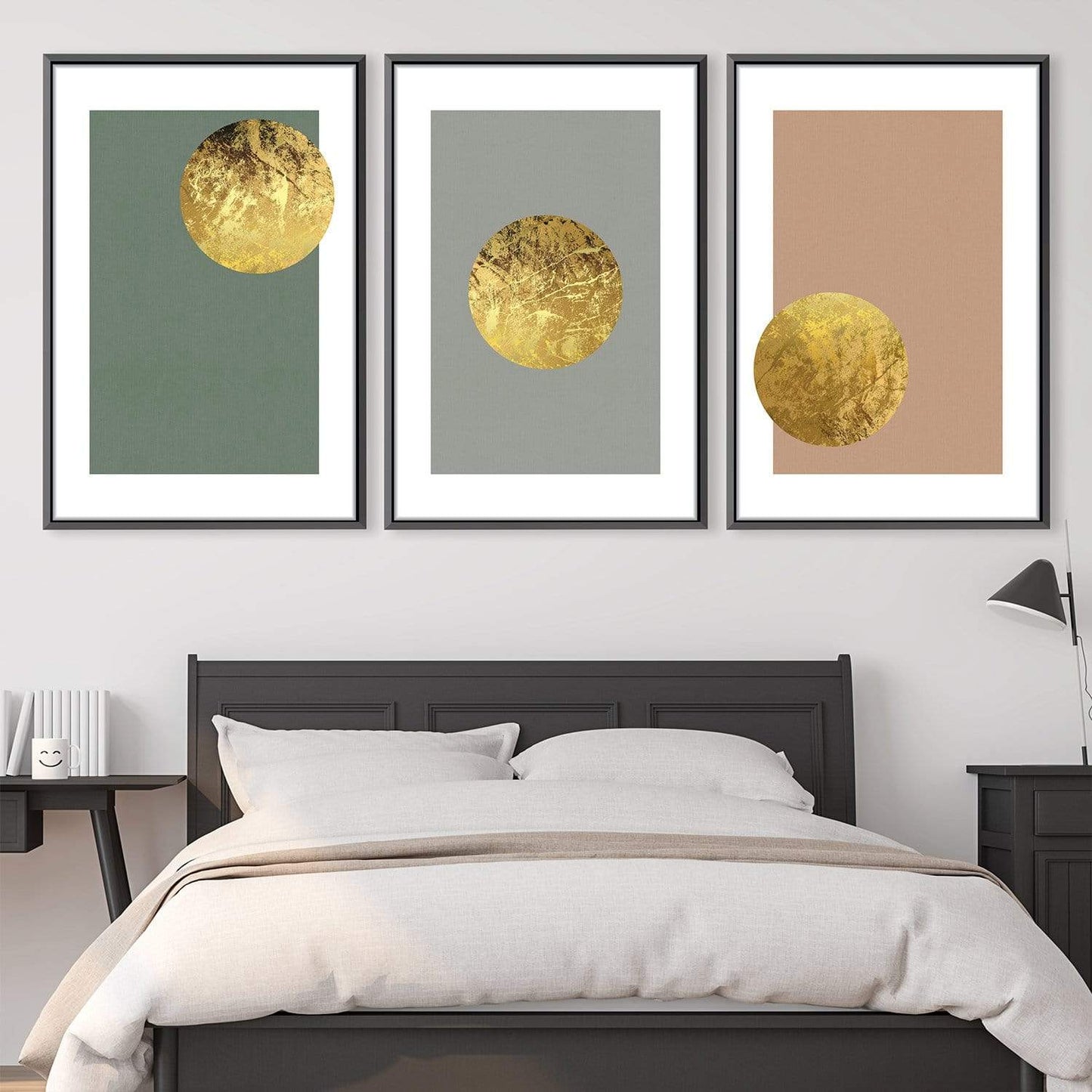 Serene Golden Moon Abstract Oil Painting for Modern Home Decor