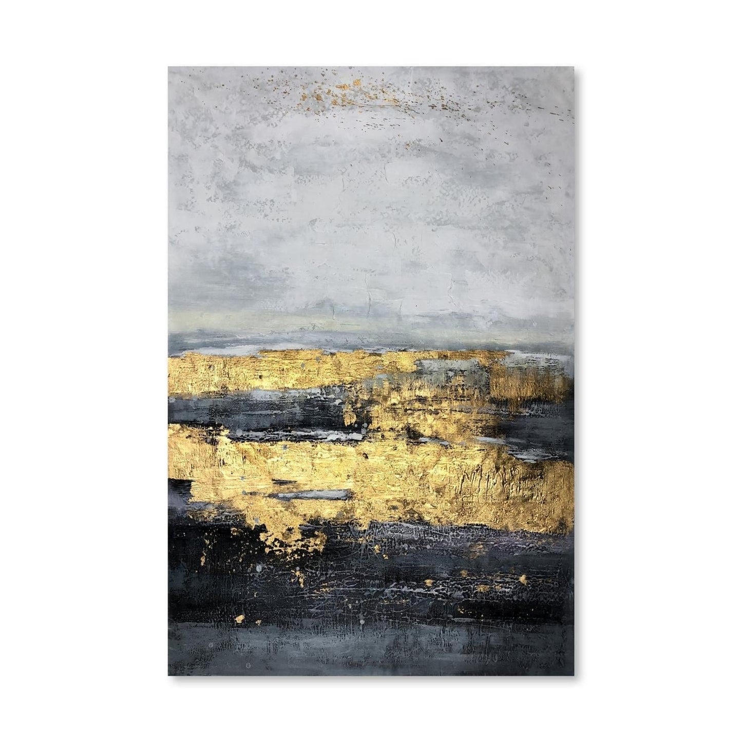 Stunning Golden Night Abstract Oil Painting for Modern Home Decor