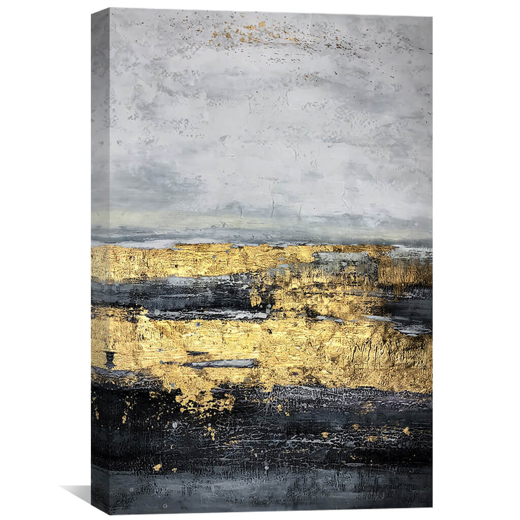 Stunning Golden Night Abstract Oil Painting for Modern Home Decor