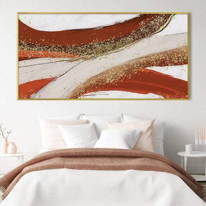 Vibrant Golden Orange Abstract Oil Painting for Modern Home Décor