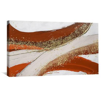 Vibrant Golden Orange Abstract Oil Painting for Modern Home Décor