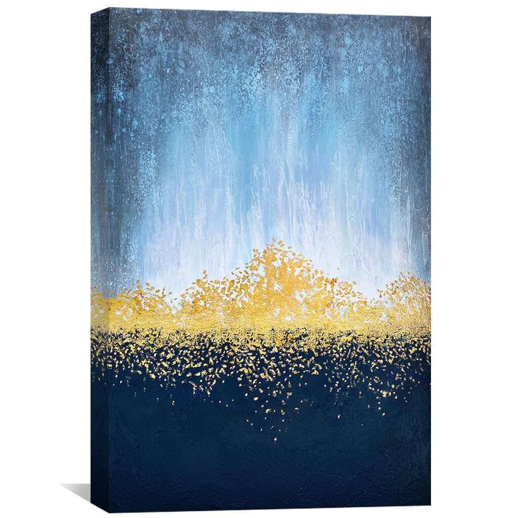 Abstract Golden Starlight Oil Painting for Modern Home Decor