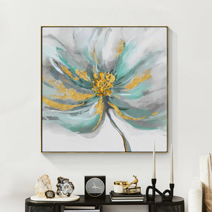 Elegant Golden Lily Flower Oil Painting for Home Decor