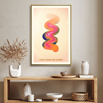 Colorful Retro Abstract Art for Positive Vibes and Modern Home Decor
