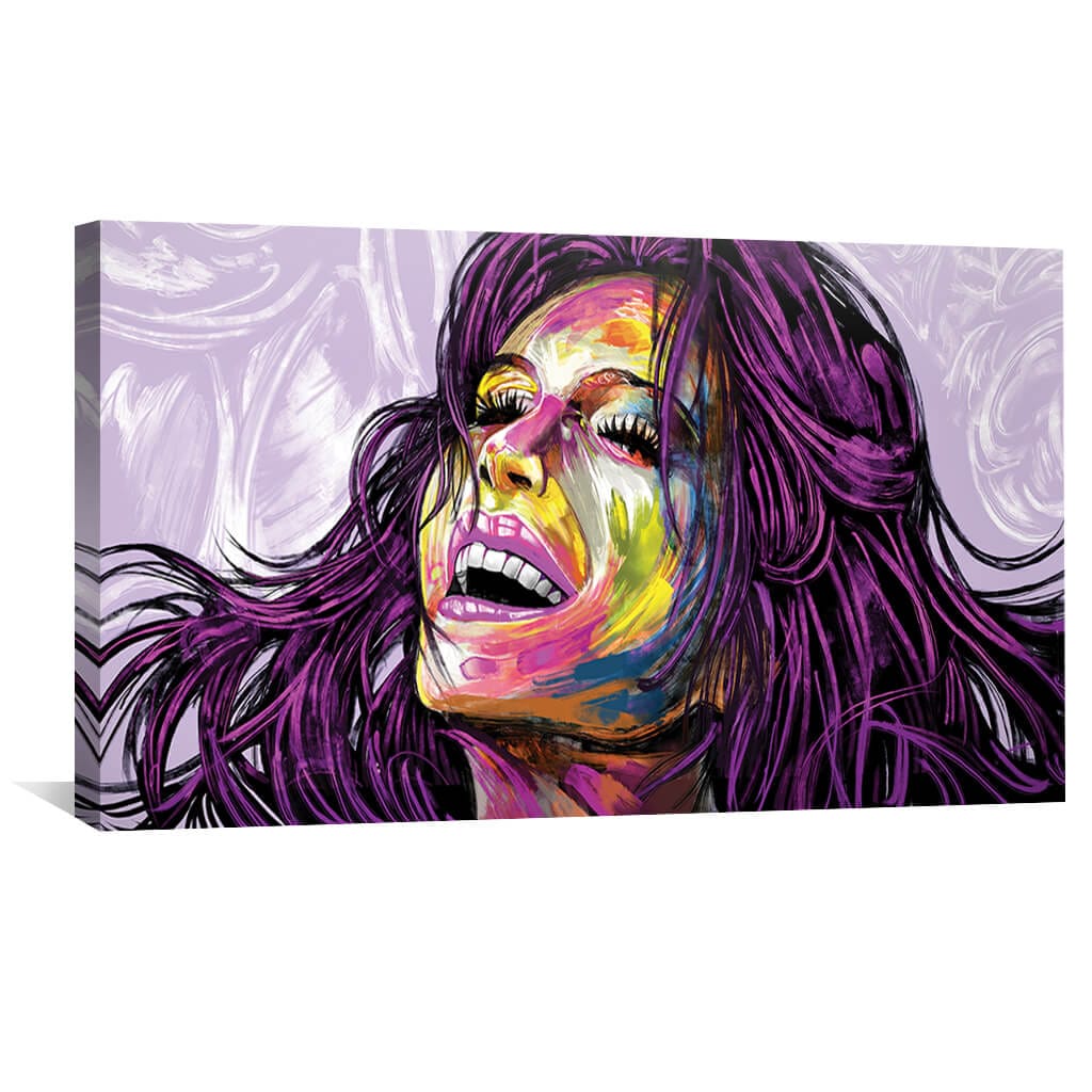 Vibrant Joyful Expression Canvas Art - Modern Oil Painting of Happiness