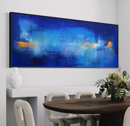 Vibrant Blue Abstract Oil Painting for Modern Home Décor