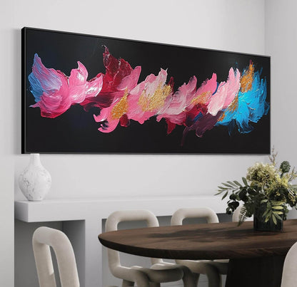 Vibrant Abstract Floral Oil Painting on Canvas for Modern Home Decor