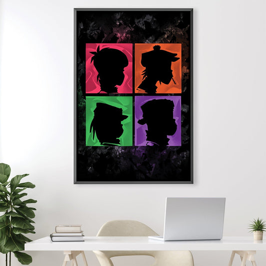 Stylish Gorillaz Inspired Canvas Art for Modern Home Decor