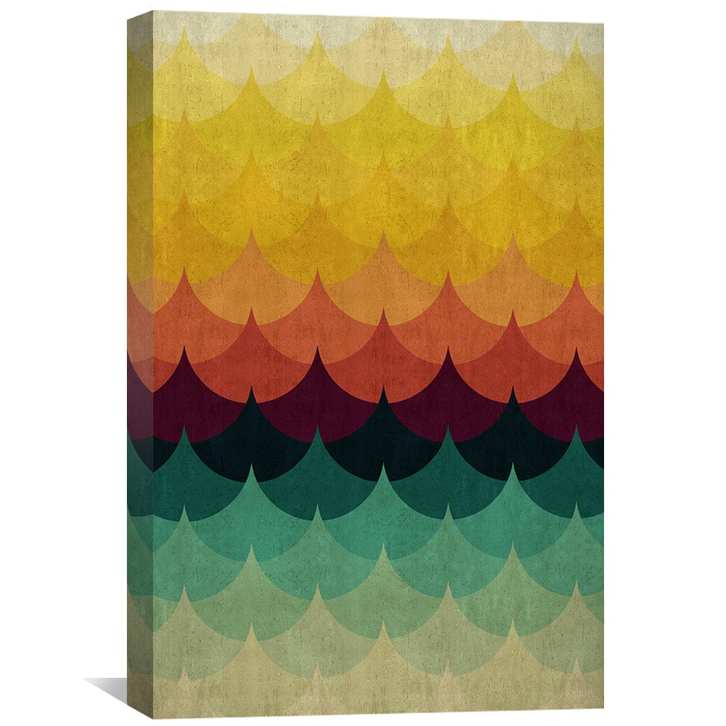 Vibrant Gradient Waves Canvas Art - Colorful Abstract Wall Decor