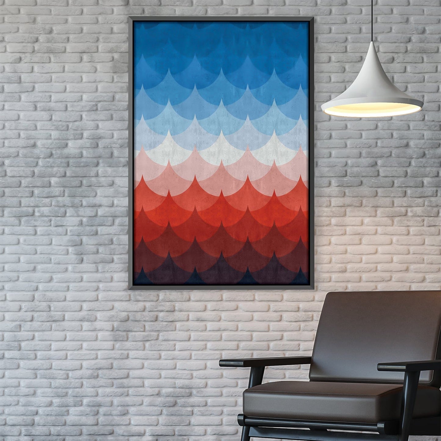 Vibrant Gradient Waves Oil Painting for Modern Home Decor