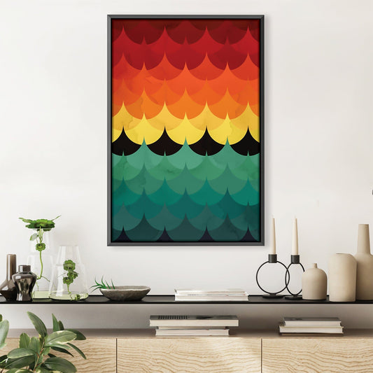 Vibrant Gradient Waves Abstract Oil Painting for Modern Home Decor